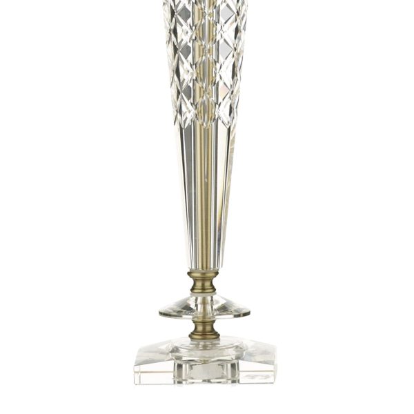 Nell Table Lamp Antique Brass Glass With Shade - Image 3