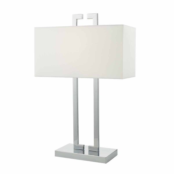 Nile Table Lamp Polished Chrome c/w Ivory Shade - Image 3