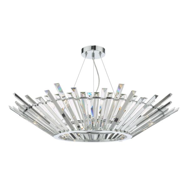 Nimbus 6 Light Pendant Polished Chrome Crystal