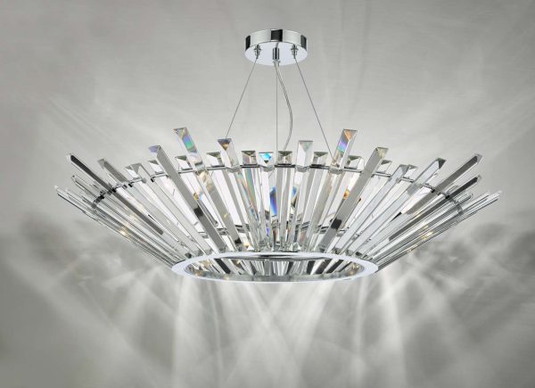 Nimbus 6 Light Pendant Polished Chrome Crystal - Image 4