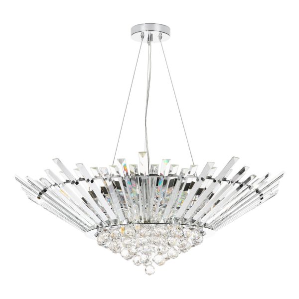 Nimbus 9 Light Chandelier Crystal and Polished Chrome - Image 2