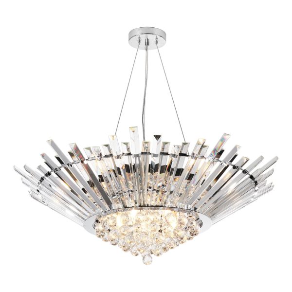 Nimbus 9 Light Chandelier Crystal and Polished Chrome - Image 4