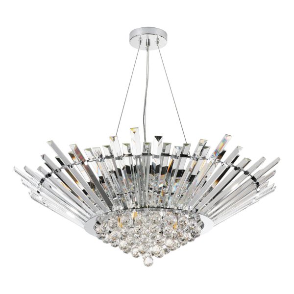 Nimbus 9 Light Chandelier Crystal and Polished Chrome - Image 5