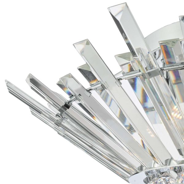 Nimbus 5 Light Flush Polished Chrome Crystal - Image 3