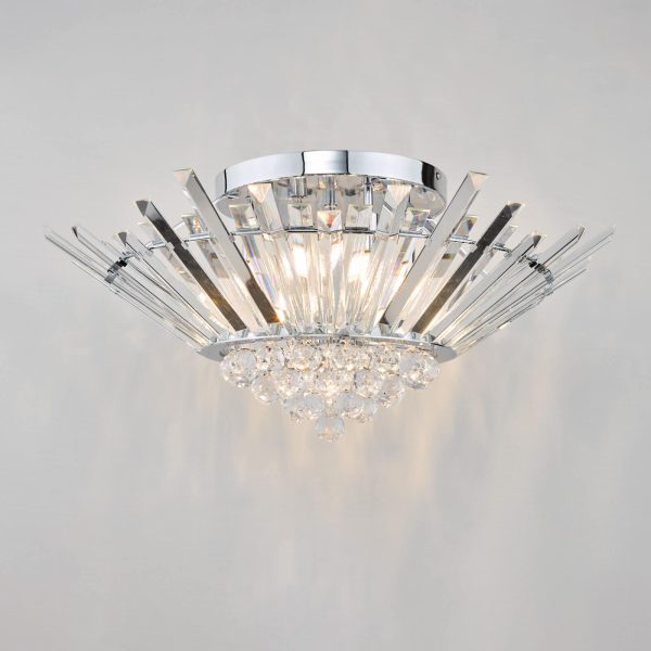 Nimbus 5 Light Flush Polished Chrome Crystal - Image 5