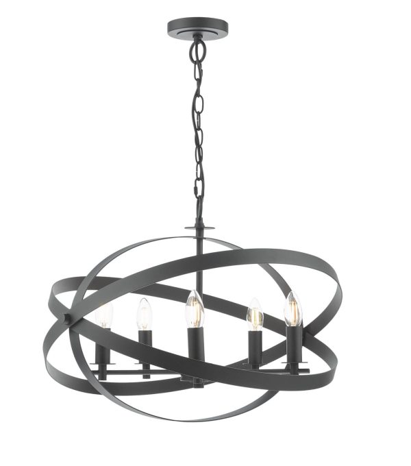 Nitya 5 Light Pendant Matt Black