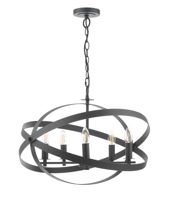 Nitya 5 Light Pendant Matt Black - Image 2