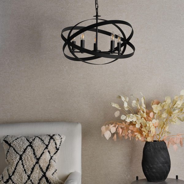 Nitya 5 Light Pendant Matt Black - Image 7