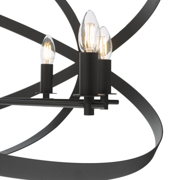 Nitya 8 Light Pendant Matt Black - Image 4