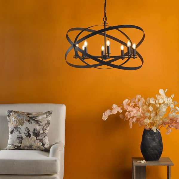 Nitya 8 Light Pendant Matt Black - Image 5