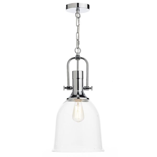 Nolan 1 Light Pendant Polished Chrome/ Clear - Image 4