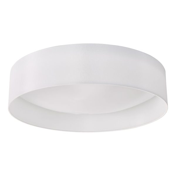 Nysa 3 Light Flush White Faux Silk 60cm - Image 2