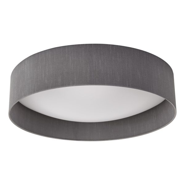 Nysa 3 Light Flush Grey Faux Silk 60cm - Image 2