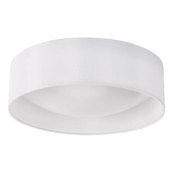 Nysa 2 Light Flush White Faux Silk 40cm - Image 2