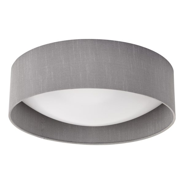 Nysa 2 Light Flush Grey Faux Silk 40cm - Image 2