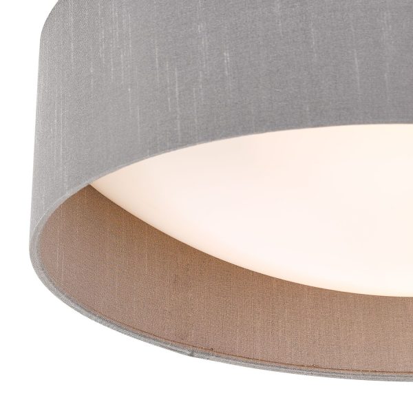 Nysa 2 Light Flush Grey Faux Silk 40cm - Image 3