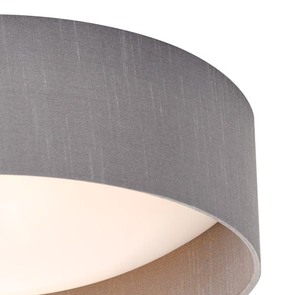 Nysa 2 Light Flush Grey Faux Silk 40cm - Image 4