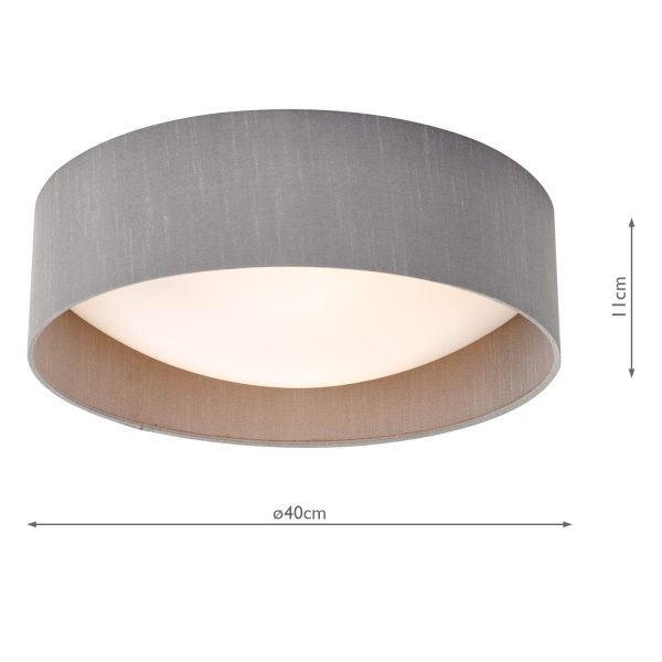 Nysa 2 Light Flush Grey Faux Silk 40cm - Image 5