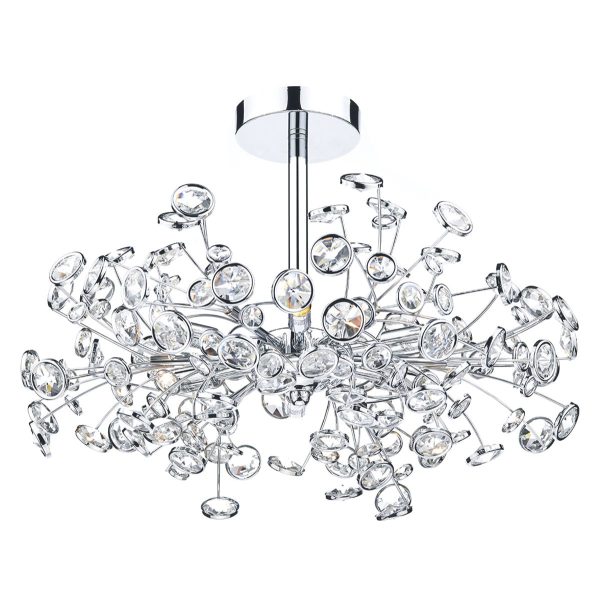 Oberoi 6 Light Semi Flush Polished Chrome - Image 4