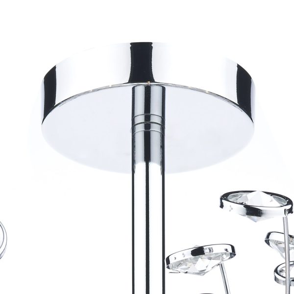 Oberoi 6 Light Semi Flush Polished Chrome - Image 3