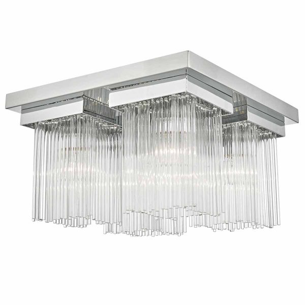 Odette 4lt Flush Polished Chrome & Glass Rods - Image 3