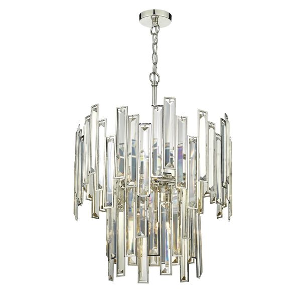 Odile 6 Light Pendant Champagne Crystal Polished Nickel Frame - Image 3