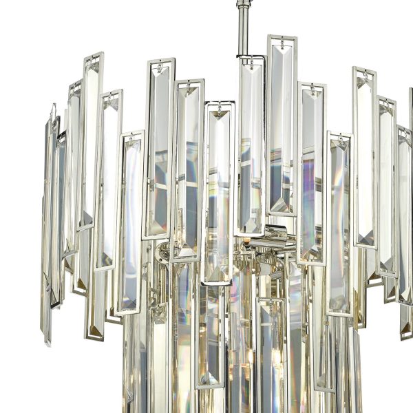 Odile 6 Light Pendant Champagne Crystal Polished Nickel Frame - Image 2