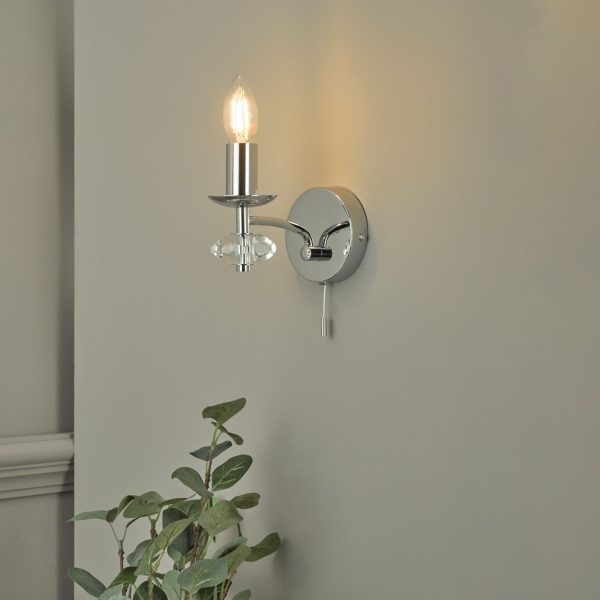 Oleana Wall Light Polished Chrome Crystal - Image 3