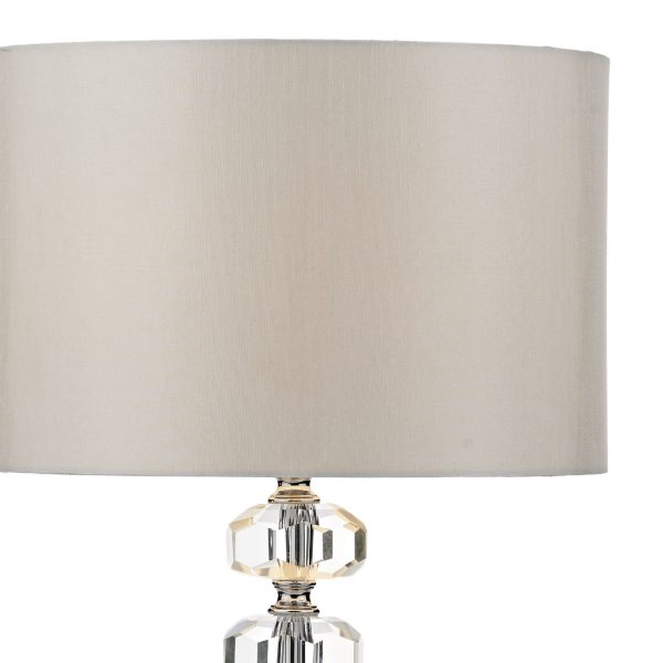 Oleana Table Lamp Polished Chrome Crystal complete with Shade