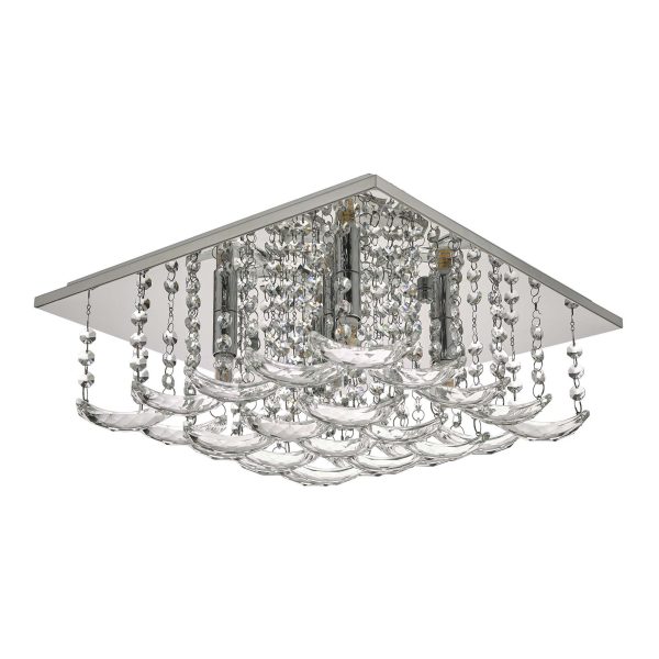 Orella 5 Light Flush Polished Chrome & Crystal - Image 2