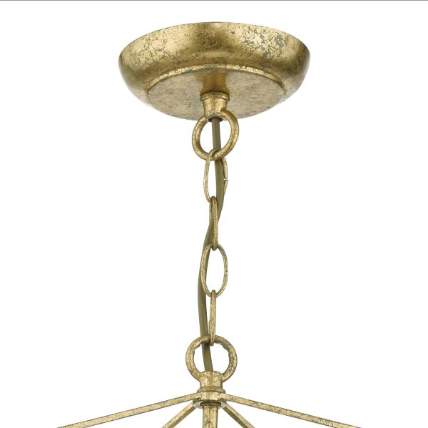 Orsini 1 Light Pendant Antique Gold Opal Glass Shade