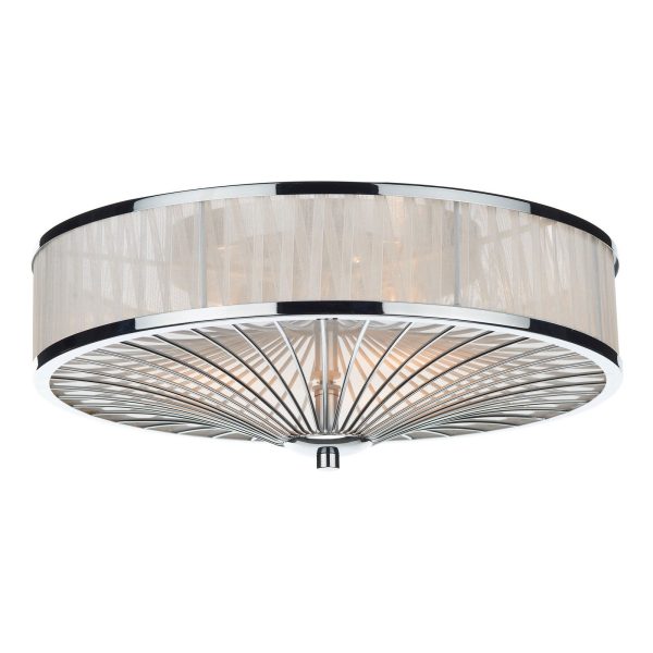 Oslo 3 Light Flush Polished Chrome/ White - Image 3