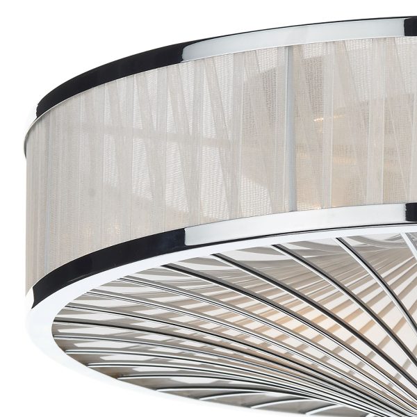 Oslo 3 Light Flush Polished Chrome/ White - Image 2