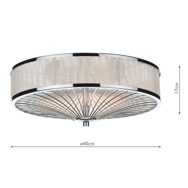 Oslo 3 Light Flush Polished Chrome/ White - Image 4