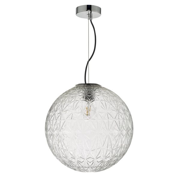 Ossian 1 Light Pendant Polished Chrome And Clear Glass Large - Image 2