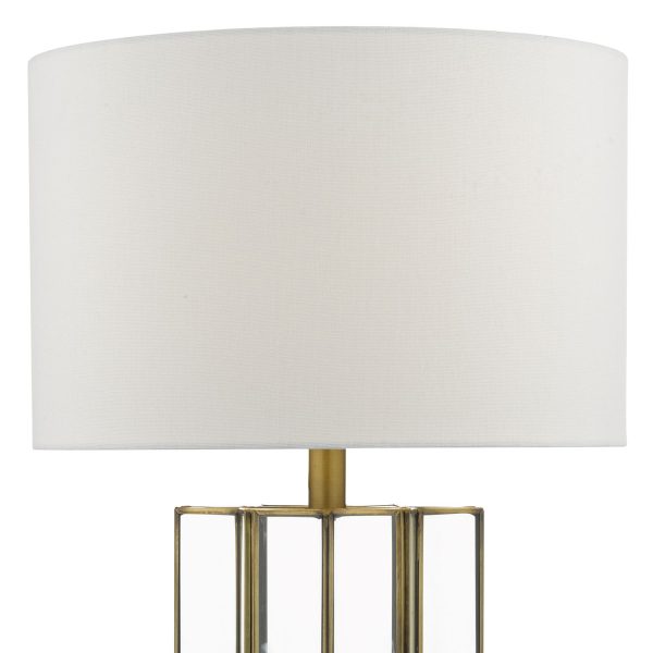 Osuna Table Lamp Natural Metal Glass complete with Shade