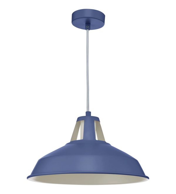 Owain 1 Light Pendant Blue