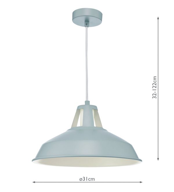 Owain 1 Light Pendant Grey - Image 3