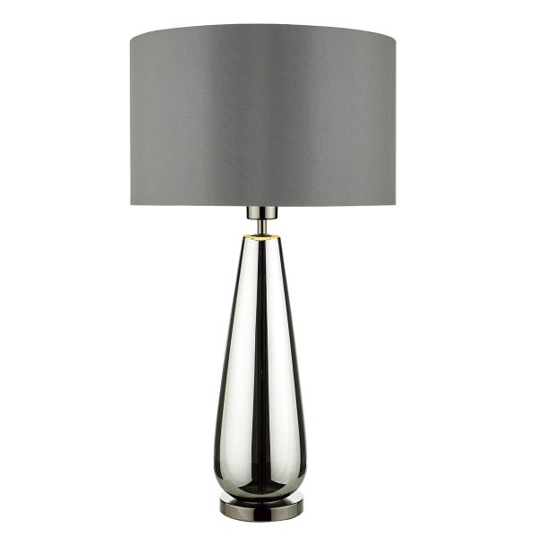 Pablo Table Lamp Black Chrome Base c/w Smoked Grey Shade - Image 3