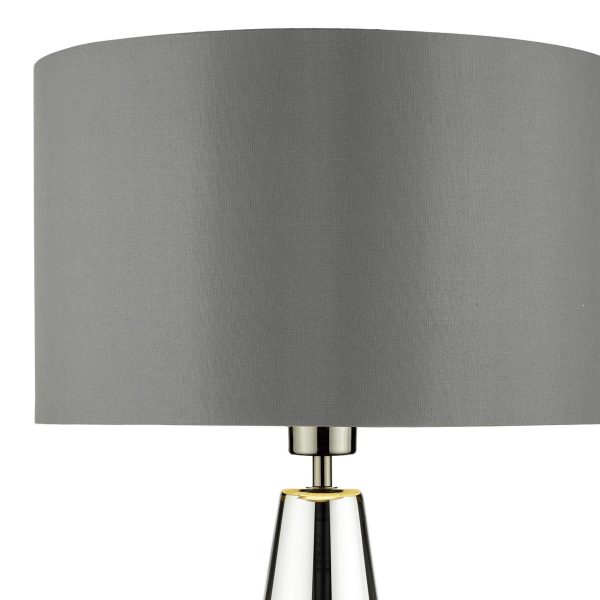 Pablo Table Lamp Black Chrome Base c/w Smoked Grey Shade