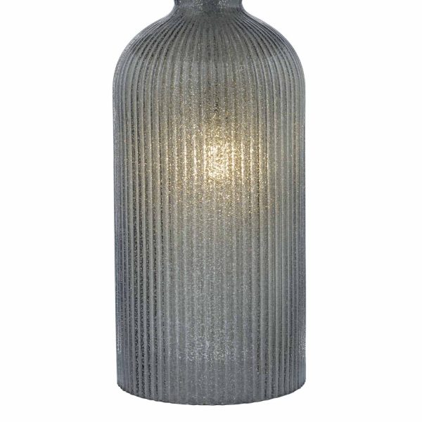 Pamplona Table Lamp Grey C/W Grey Faux Silk Shade - Image 2