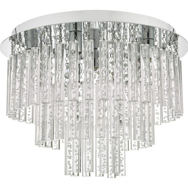 Paulita 5 Light Flush Polished Chrome And Clear Glass IP44