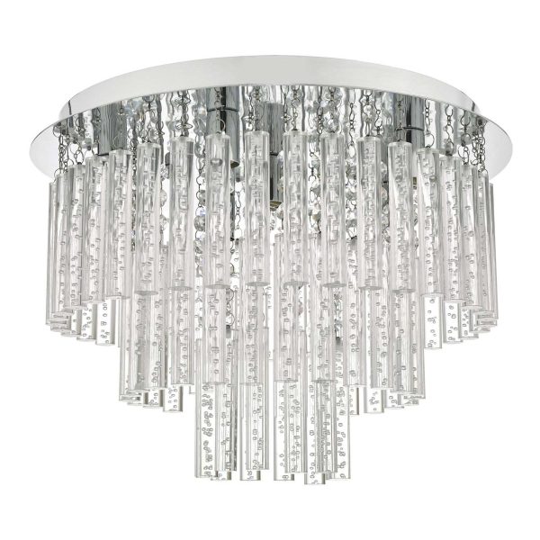 Paulita 5 Light Flush Polished Chrome And Clear Glass IP44 - Image 2