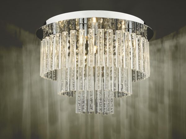 Paulita 5 Light Flush Polished Chrome And Clear Glass IP44 - Image 5