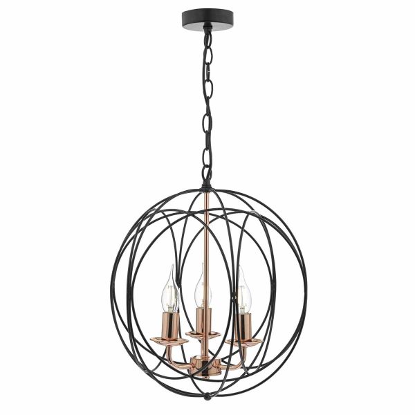 Phoenix 3lt Pendant Black & Copper - Image 4