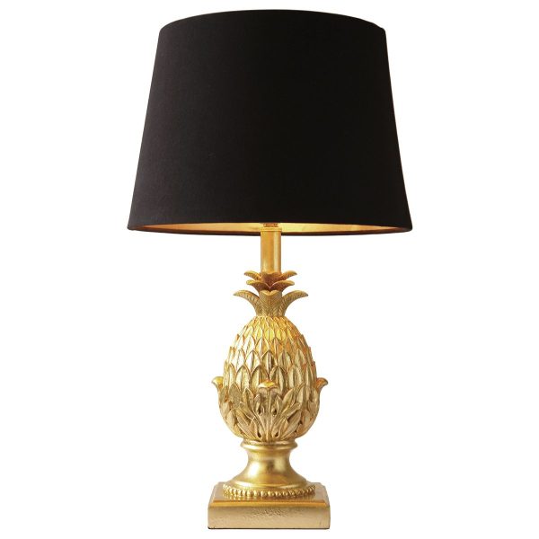 Pineapple Table Lamp Gold With Shade - Image 4