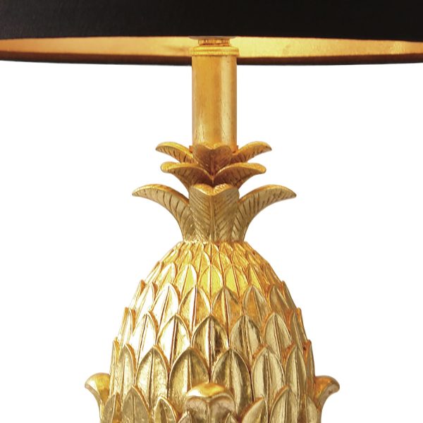 Pineapple Table Lamp Gold With Shade