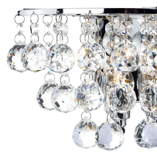 Pluto 2 Light Wall Light Polished Chrome Crystal - Image 2