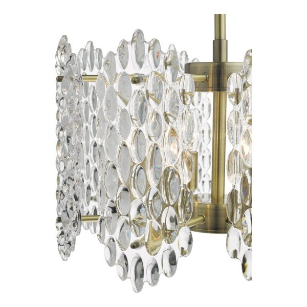 Porthos 8 Light Pendant Antique Brass and Glass - Image 5