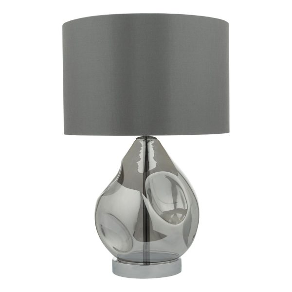 Quinn Table Lamp Smoked Glass With Shade - Image 3